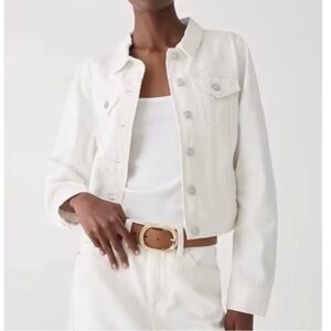 5 🌟 Rated!! J.Crew New Classic denim jacket in white
